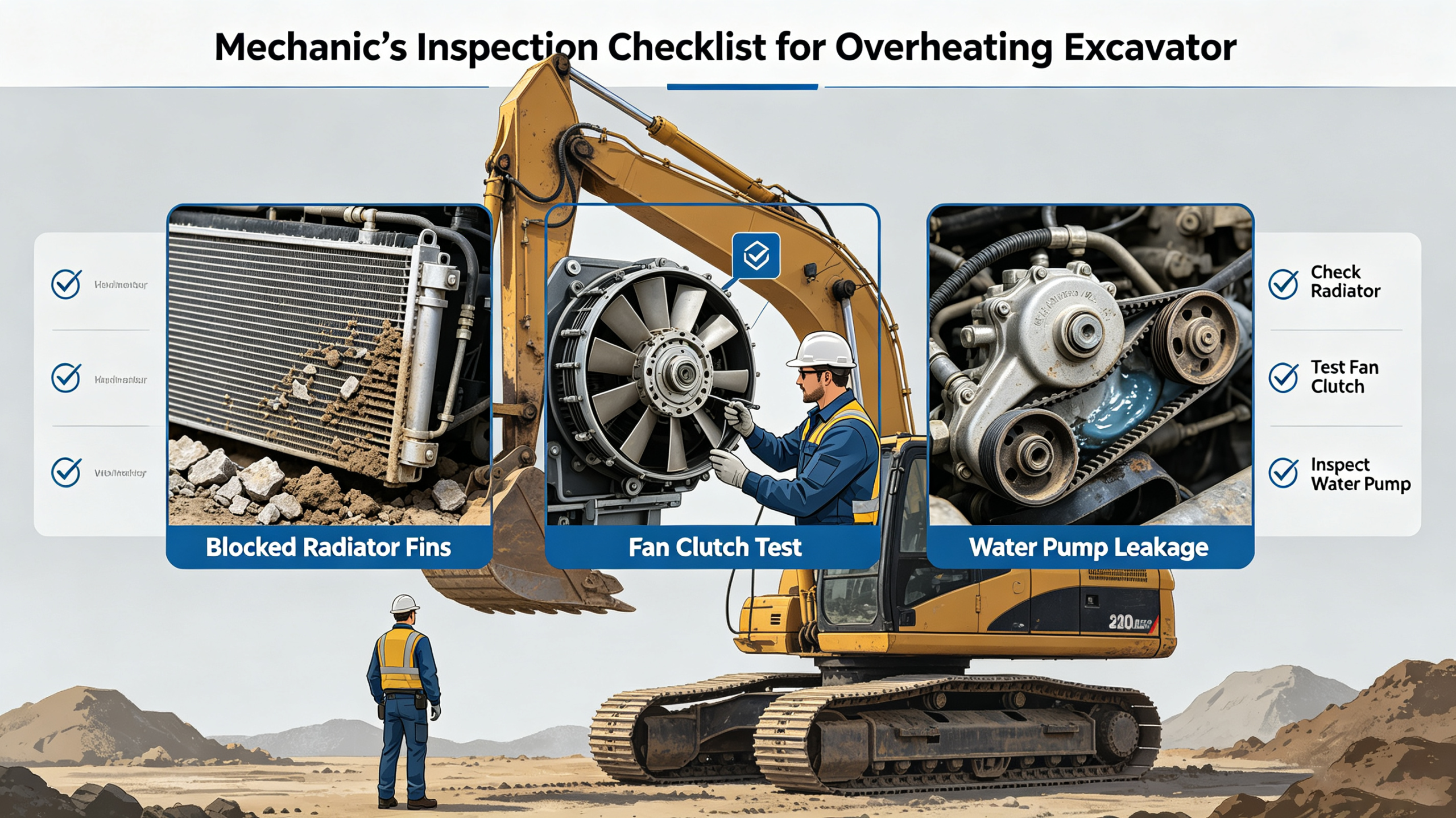 Excavator Poor Heat Dissipation? 3 Core Cooling Accessories Inspection Checklist for Mechanics